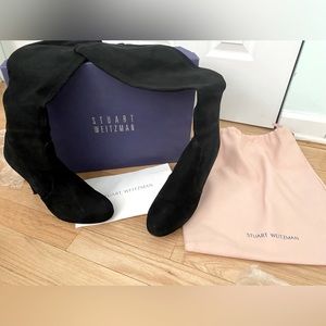 Stuart Weitzman  Give It Up Suede Tall Boot Black like new condition
